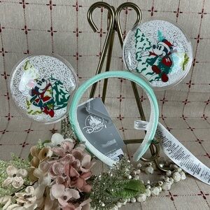 Walt Disney World Mickey & Minnie Snow Globe Ears Disney Mickey Ear Headband new